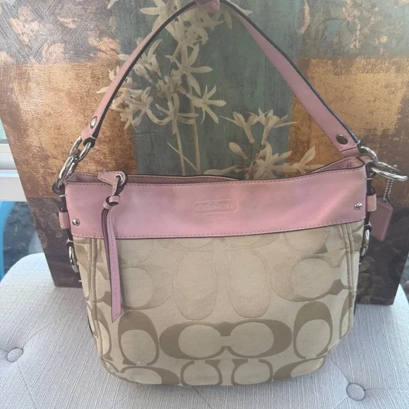 Coach Bag, Beige and Pink, F14708 - Picture 2 of 16